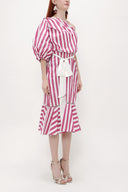 Vişne Tek omuz godeli midi elbise 92802