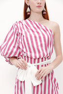 Vişne Tek omuz godeli midi elbise 92802