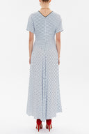 Mavi Kısa kollu uzun elbise 92831