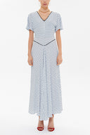 Mavi Kısa kollu uzun elbise 92831