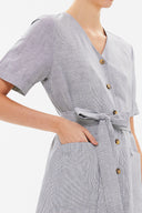 Siyah Kısa kollu midi elbise 92852