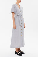 Siyah Kısa kollu midi elbise 92852