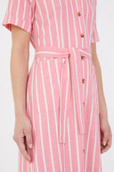 Pembe Kısa kollu midi elbise 92852