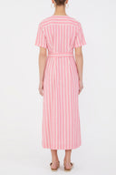 Pembe Kısa kollu midi elbise 92852