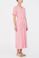 Pembe Kısa kollu midi elbise 92852