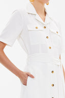 Beyaz Kısa kollu uzun elbise 92867