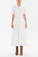 Beyaz Kısa kollu uzun elbise 92867