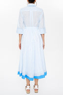 Mavi Cepli ve lastikli midi elbise 92885