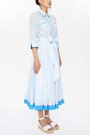 Mavi Cepli ve lastikli midi elbise 92885