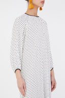 Beyaz Piliseli midi elbise 92914