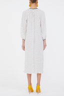 Beyaz Piliseli midi elbise 92914