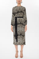 Leopar Piliseli midi elbise 92914