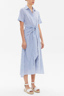 Lacivert Bagcıklı kısa kol midi elbise 92927