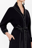 Siyah Bağlamalı uzun elbise 92977