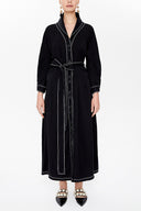 Siyah Bağlamalı uzun elbise 92977