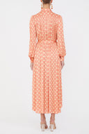 Somon Balon kol midi elbise 92985