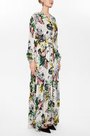 Taş Belden bağlamalı uzun elbise 93019