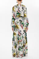 Taş Belden bağlamalı uzun elbise 93019