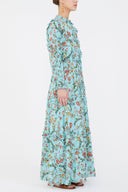 Mint Fırfırlı uzun elbise 93021