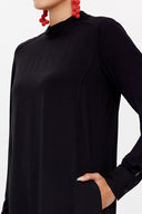 Siyah Hakim yaka mini elbise 93035