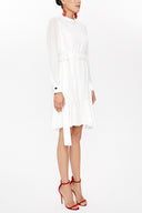 Beyaz Hakim yaka mini elbise 93035