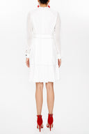 Beyaz Hakim yaka mini elbise 93035