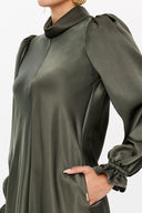 Haki Yaka detaylı mini elbise 93044