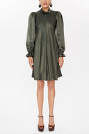 Haki Yaka detaylı mini elbise 93044