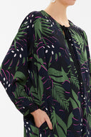 Desenli Yakadan bağcıklı midi elbise 93053