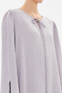 Gri Önü piliseli midi elbise 93152