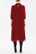 Siyah Önü piliseli midi elbise 93154