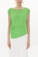 Yeşil Çıtçıt detaylı salaş bluz 19817