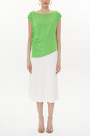 Yeşil Çıtçıt detaylı salaş bluz 19817