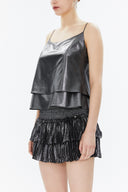 Gümüş İp askılı godeli bluz 19820