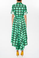 Haki Asimetrik midi elbise 93117