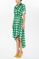 Haki Asimetrik midi elbise 93117