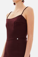 Bordo Askılı mini elbise 93124