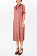 Tarçın Arka pilisoleyli  midi elbise 93147