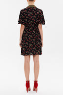 Siyah Belden oturtmalı mini elbise 93204