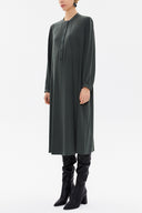 Haki Hakim yaka pilili  midi elbise 93303