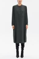 Haki Hakim yaka pilili  midi elbise 93303