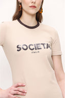Bej Baskılı tshirt 19831