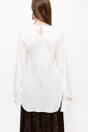 Ekru Kolları büzgülü bluz 19833