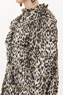 Leopar Büzgülü midi elbise 93333