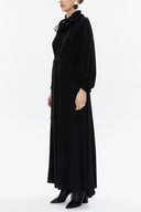 Siyah Reglan kol salaş uzun elbise 93356