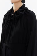 Siyah Reglan kol salaş uzun elbise 93356