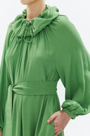 Yeşil Reglan kol salaş uzun elbise 93356