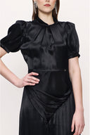 Siyah Asimetrik kesim elbise 93384