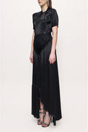 Siyah Asimetrik kesim elbise 93384