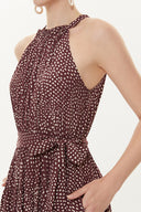 Mürdüm Askılı sıfır kol bol kesim elbise 93470